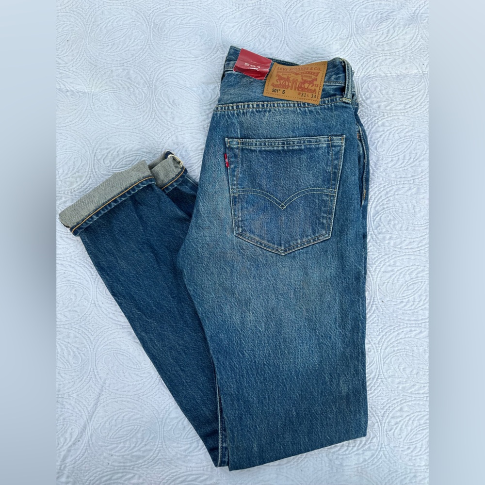 Levi’s 501 Selvedge Button-fly White Oak Cone Denim Jeans 31x34